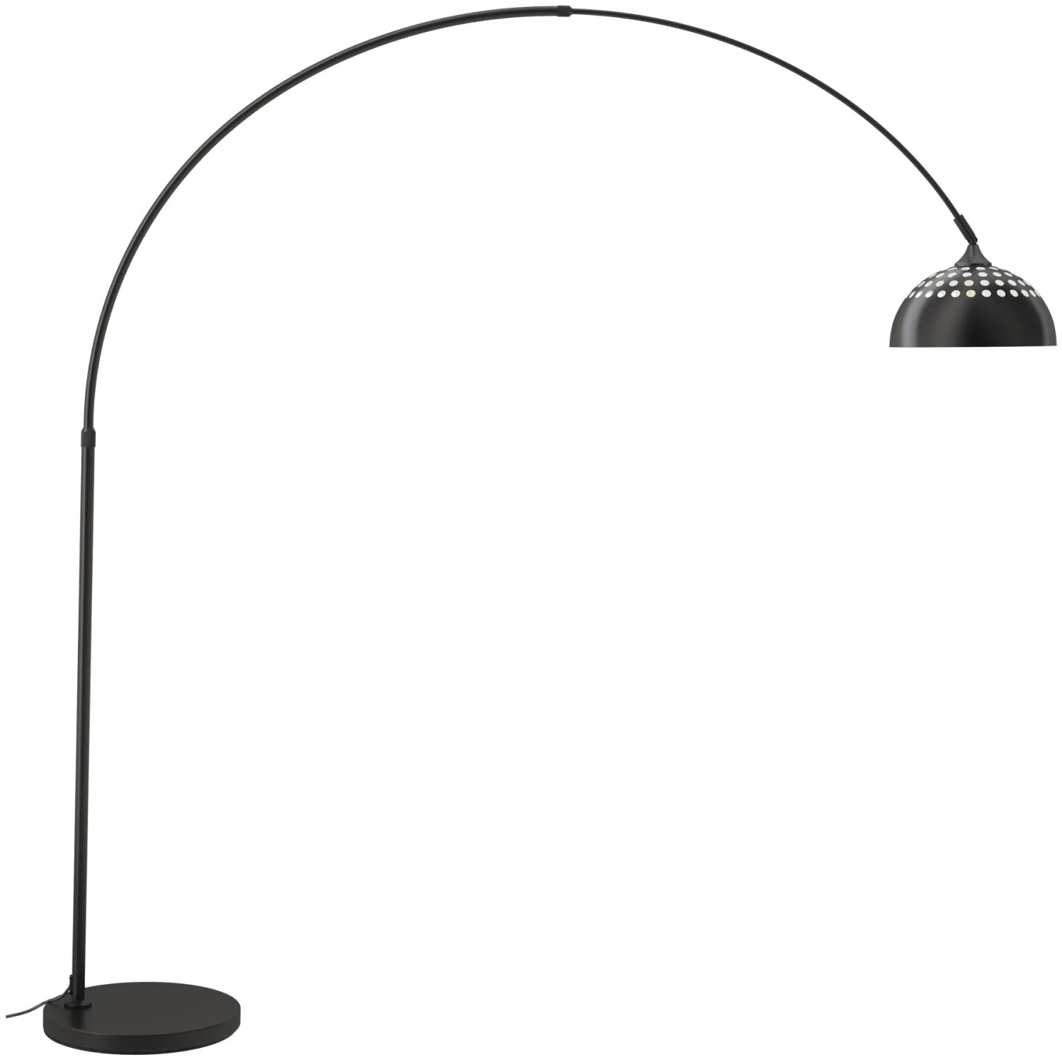 Tectake Bogenleuchte Arcus 70Er Jahre Retro Stil Beschichteter Stahl  60 W  175 x 34 50 x 206 cm Schwarz