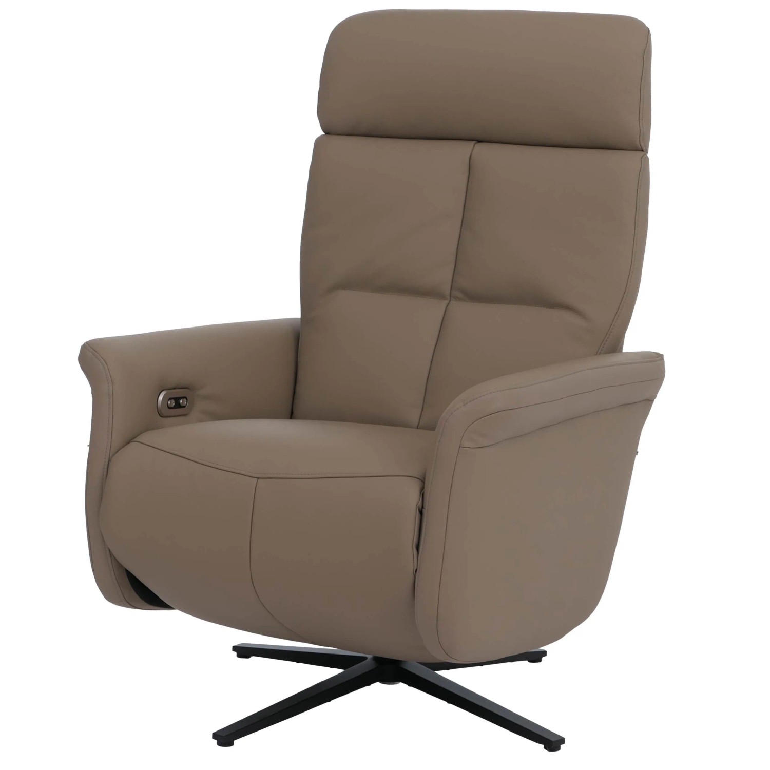 MCW Relaxsessel L10 Liegefunktion Drehbar Elektrisch Verstellbar Voll-Leder Taupe