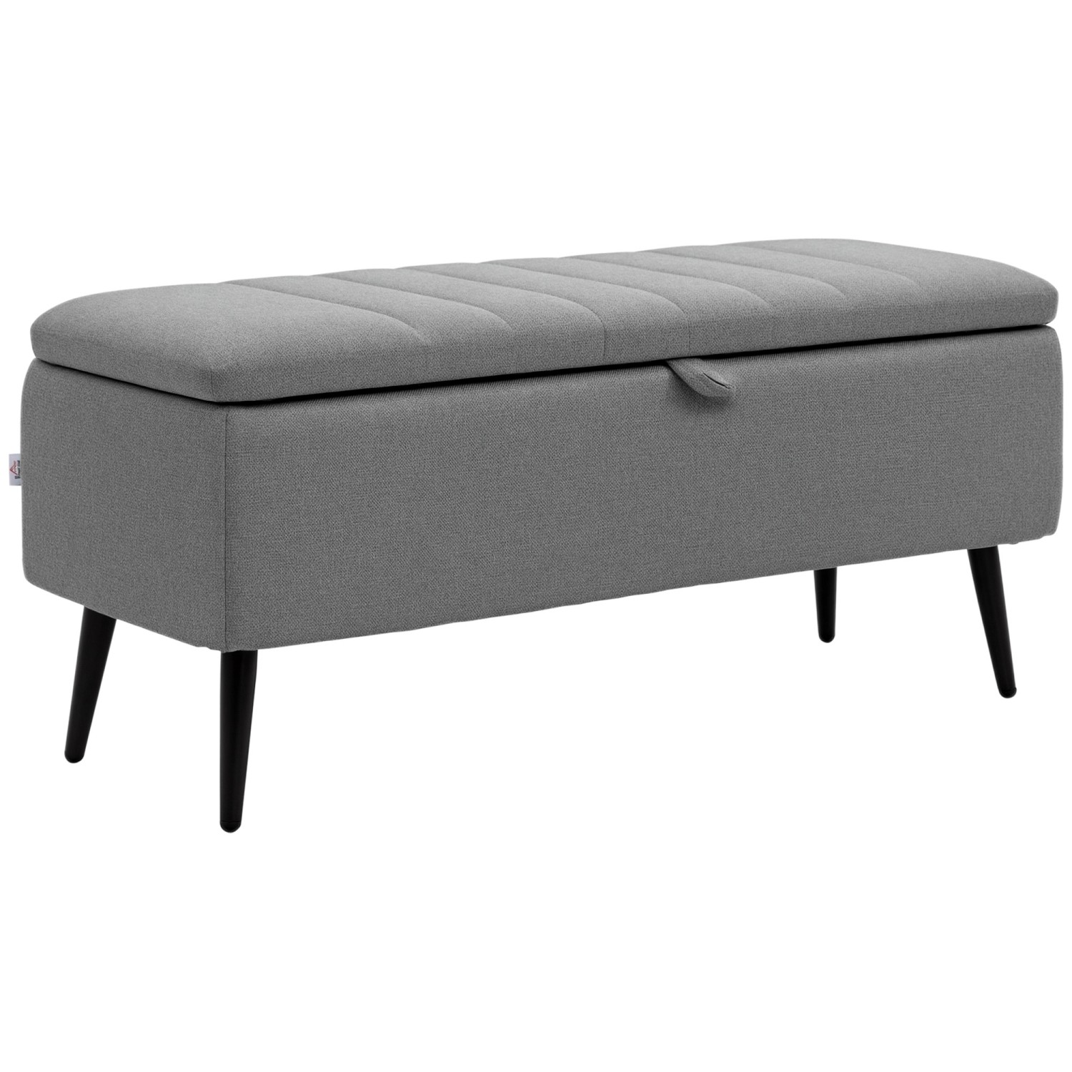 HOMCOM Sitzbank mit Stauraum Polsterbank mit Leinenoptik 102 x 40 x 44 cm Grau