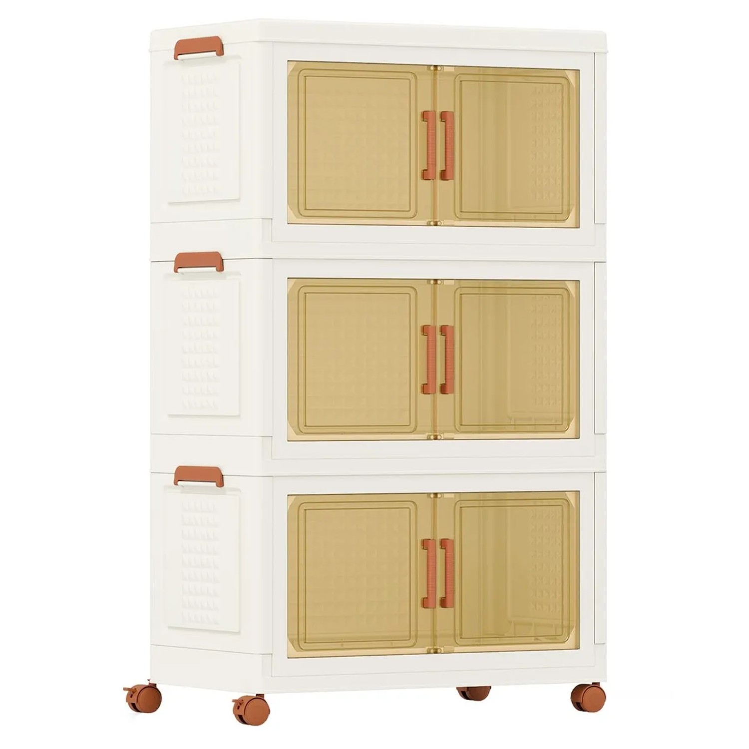 Costway Aufbewahrungsbox mit Deckel 52 L x 3 Stapelboxen Transparent günstig online kaufen