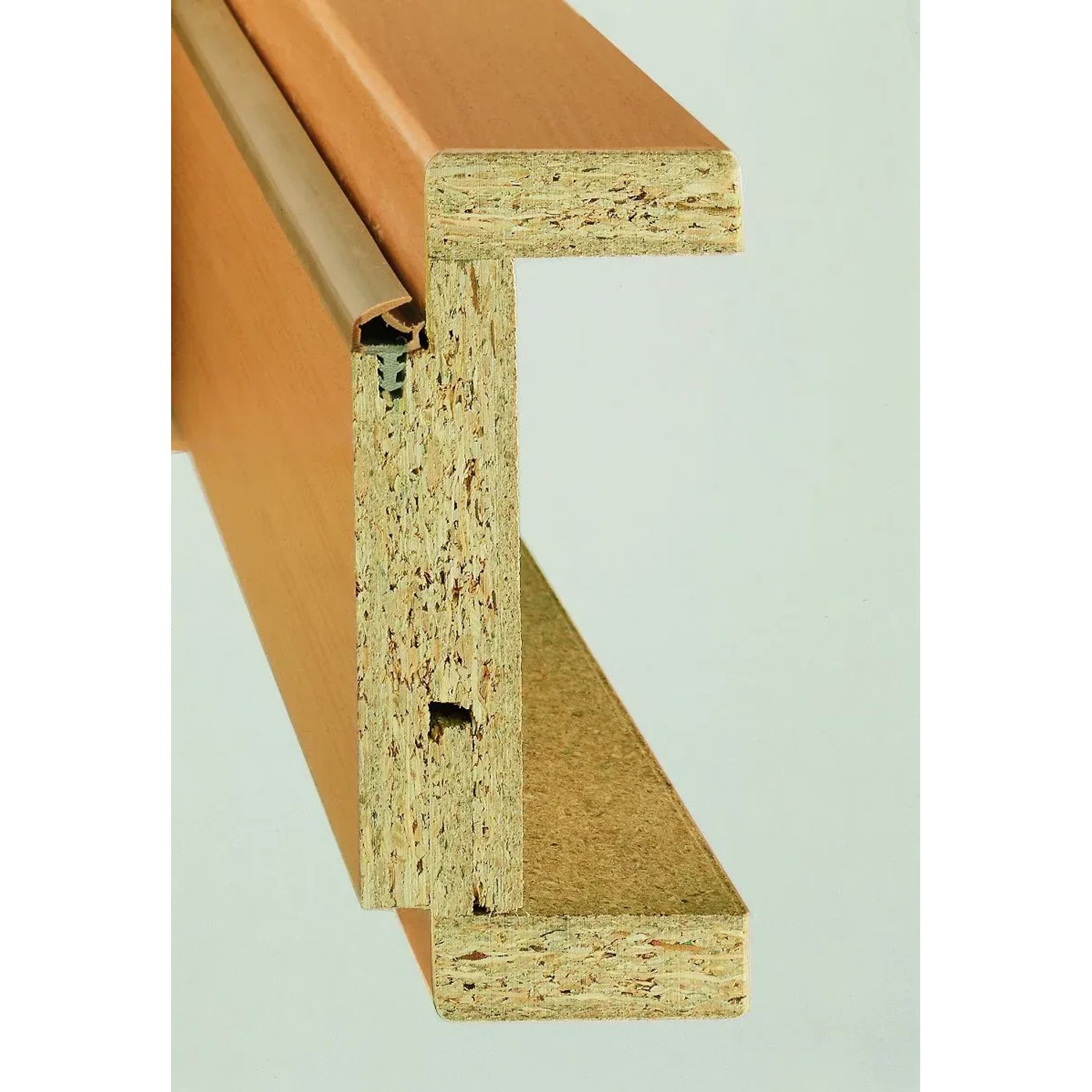 Türrahmen Buche Dekor, Detailansicht der Zarge mit Holzstruktur.
