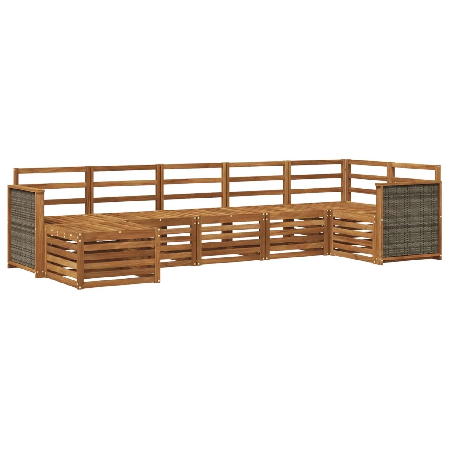 vidaXL Ecksofa Set 6 Stk Natur Massivholz Akazie 3384615