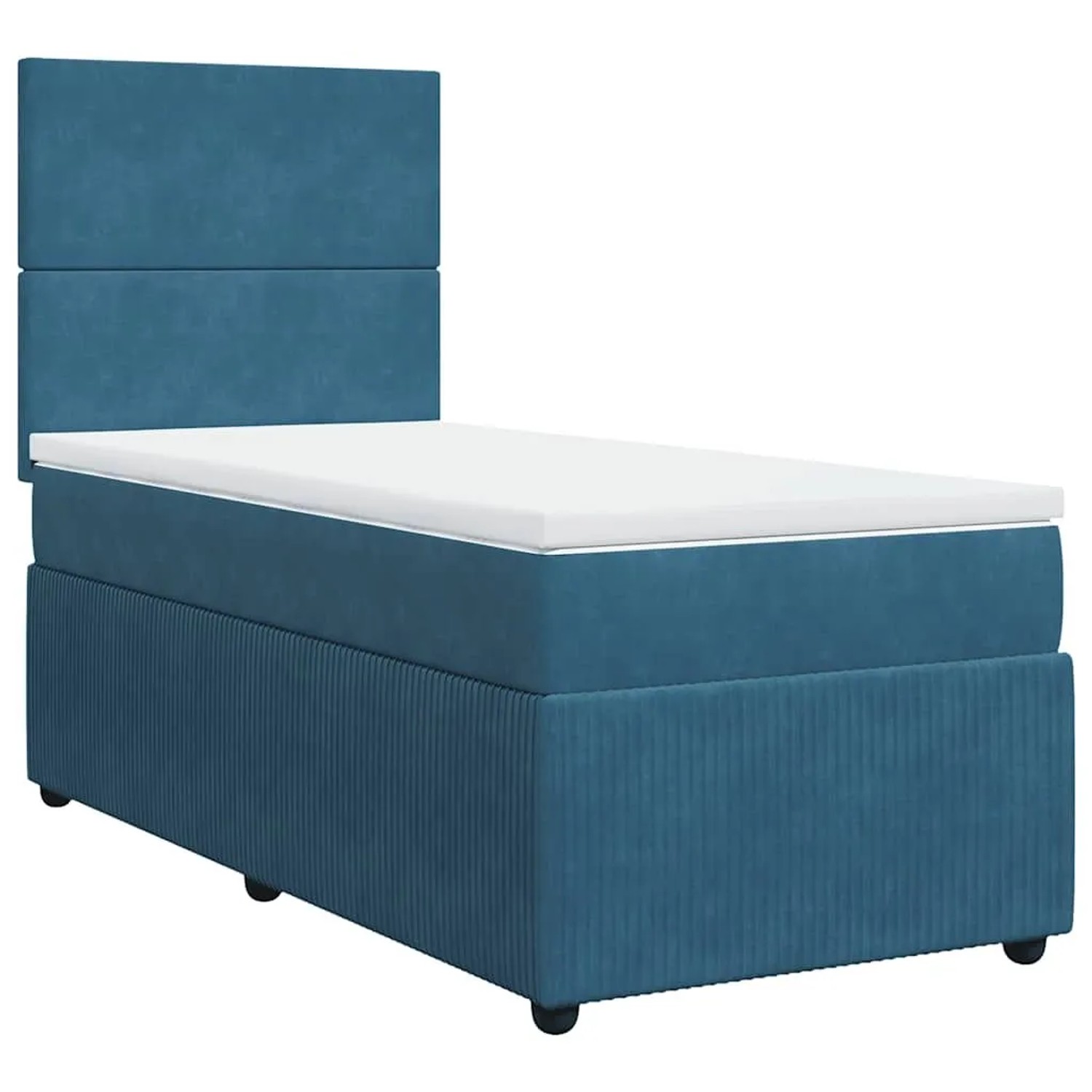 vidaXL Boxspringbett mit Matratze Blau 90x200 cm Samt 3294536 günstig online kaufen