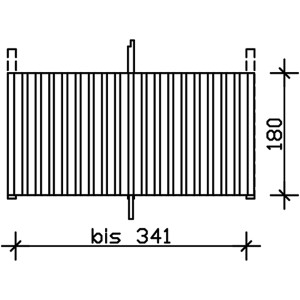 Technische Zeichnung: Skan Holz Rückwand Deckelschalung 341x180cm, Fichte Nussbaum, Zubehör für Carports.