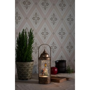 Konstsmide LED-Wasserlaterne im Charles Dickens Stil, warmweiß, für den Innenbereich. Dekorative Weihnachtsfigur mit Schneeflocken.