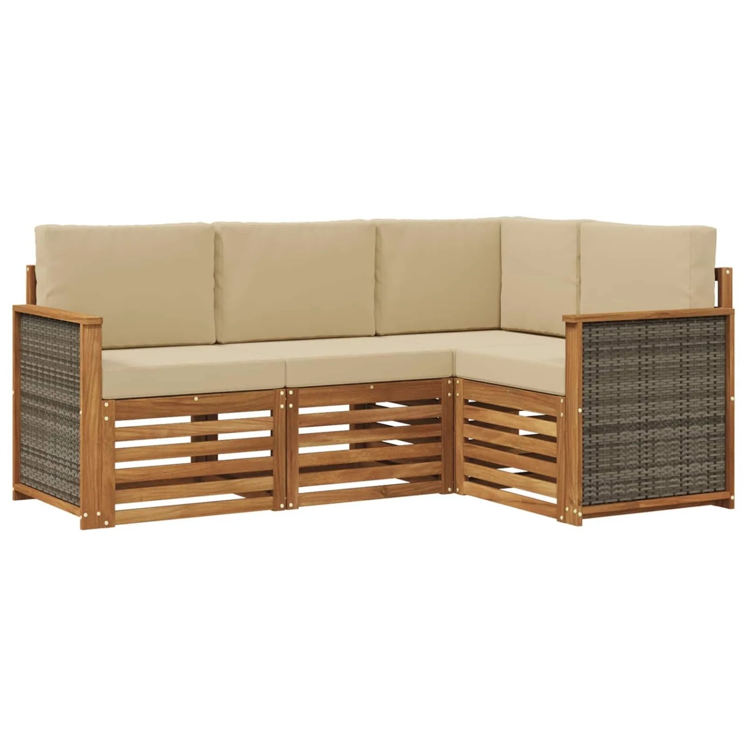 vidaXL Sofagarnituren mit Kissen 4 Stk Massivholz Akazie 3384289
