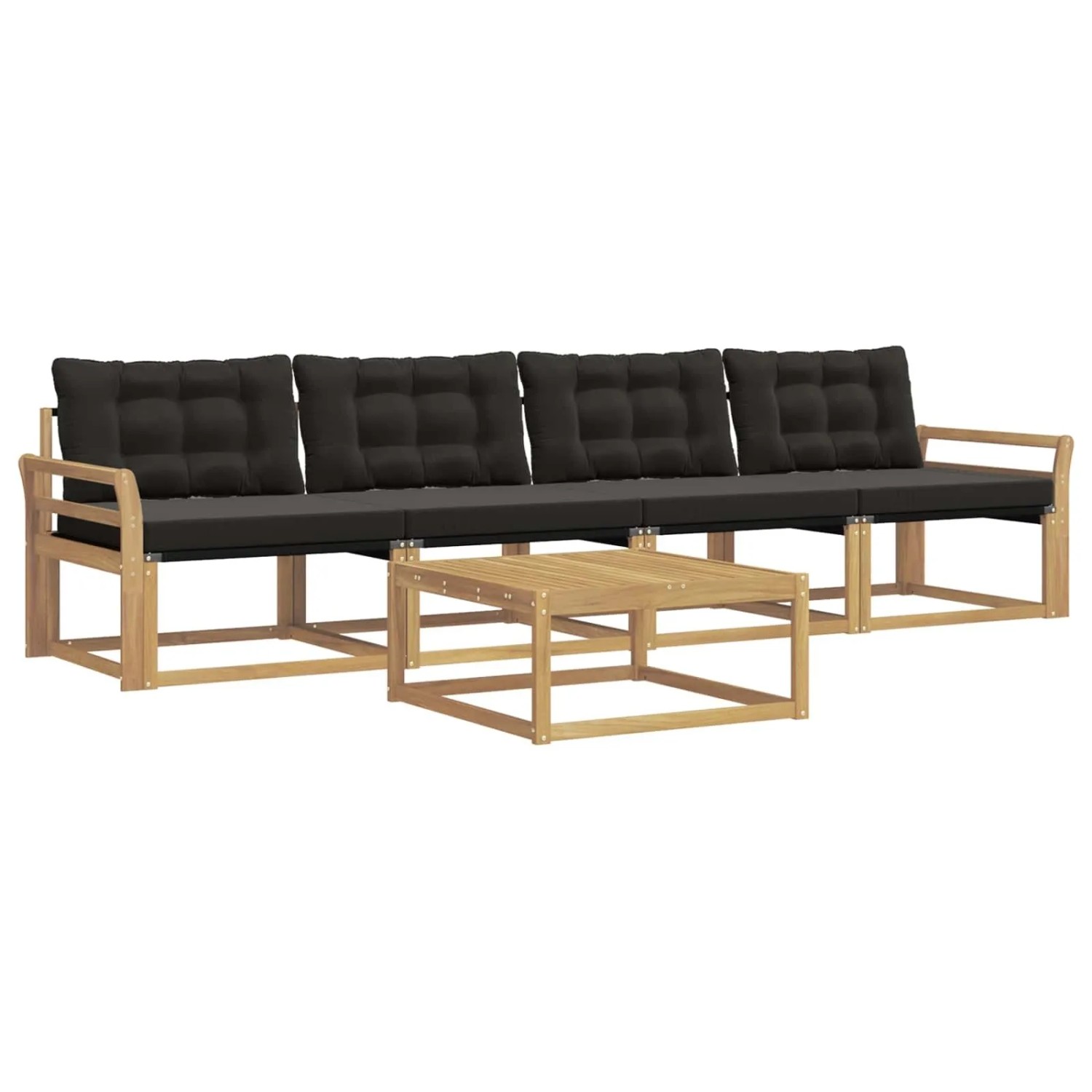 vidaXL Outdoor-Sofagarnitur 5 Stk Weiß und Schwarz 79 x 79 x 37 cm 3388398