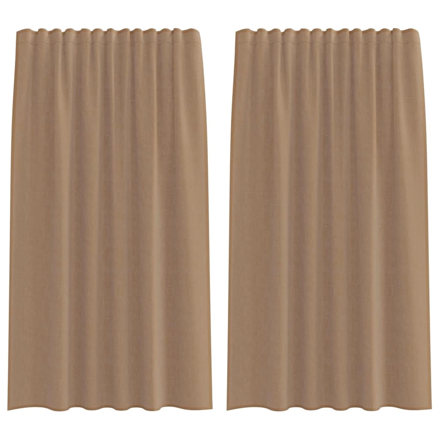 vidaXL Voile Vorhänge mit Stangentaschen 2 Stk Hellbraun 4102222 günstig online kaufen