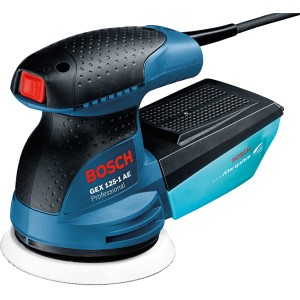 Bosch Professional GEX 125-1 AE Exzenterschleifer mit Staubbox und Koffer.