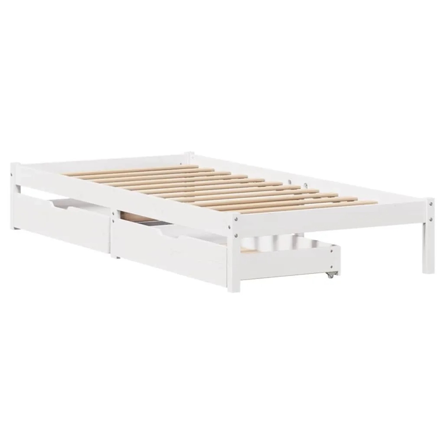 vidaXL Massivholzbett ohne Matratze Weiß 90x190 cm Kiefernholz 3301423 günstig online kaufen