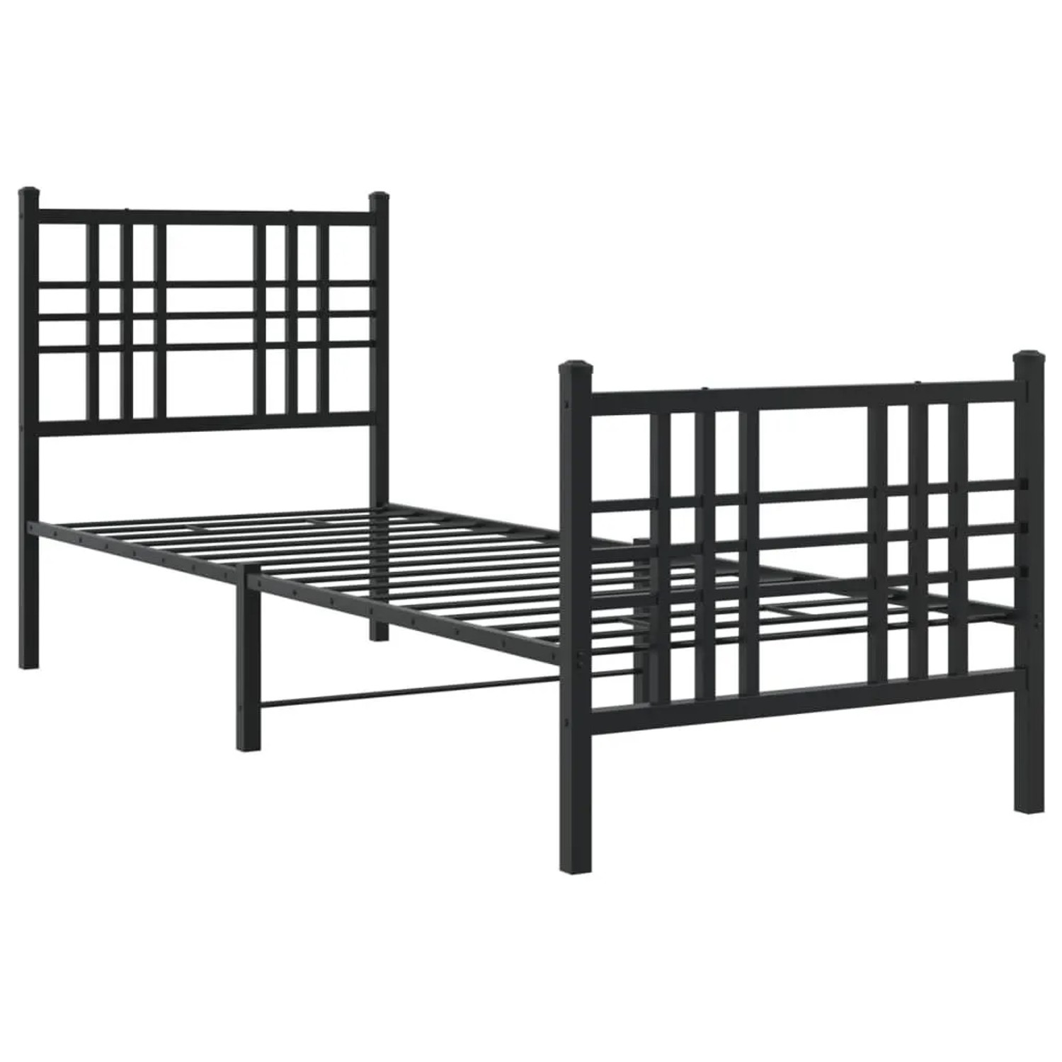 vidaXL Bettgestell mit Kopf- und Fußteil Metall Schwarz 75x190 cm 376332 günstig online kaufen