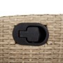 Detailaufnahme: Verstellbarer Griff am vidaXL Gartenstuhl aus Polyrattan, beige-meliert.
