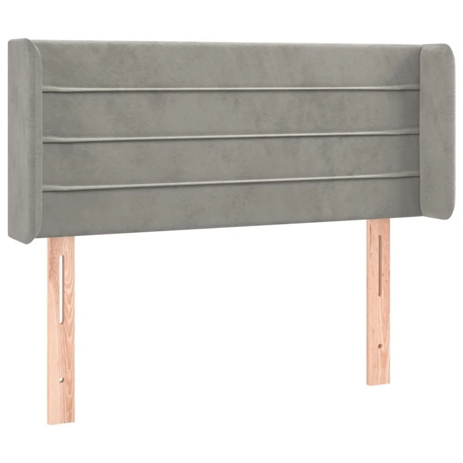 vidaXL Kopfteil mit Ohren Hellgrau 103x16x78/88 cm Samt 3118950