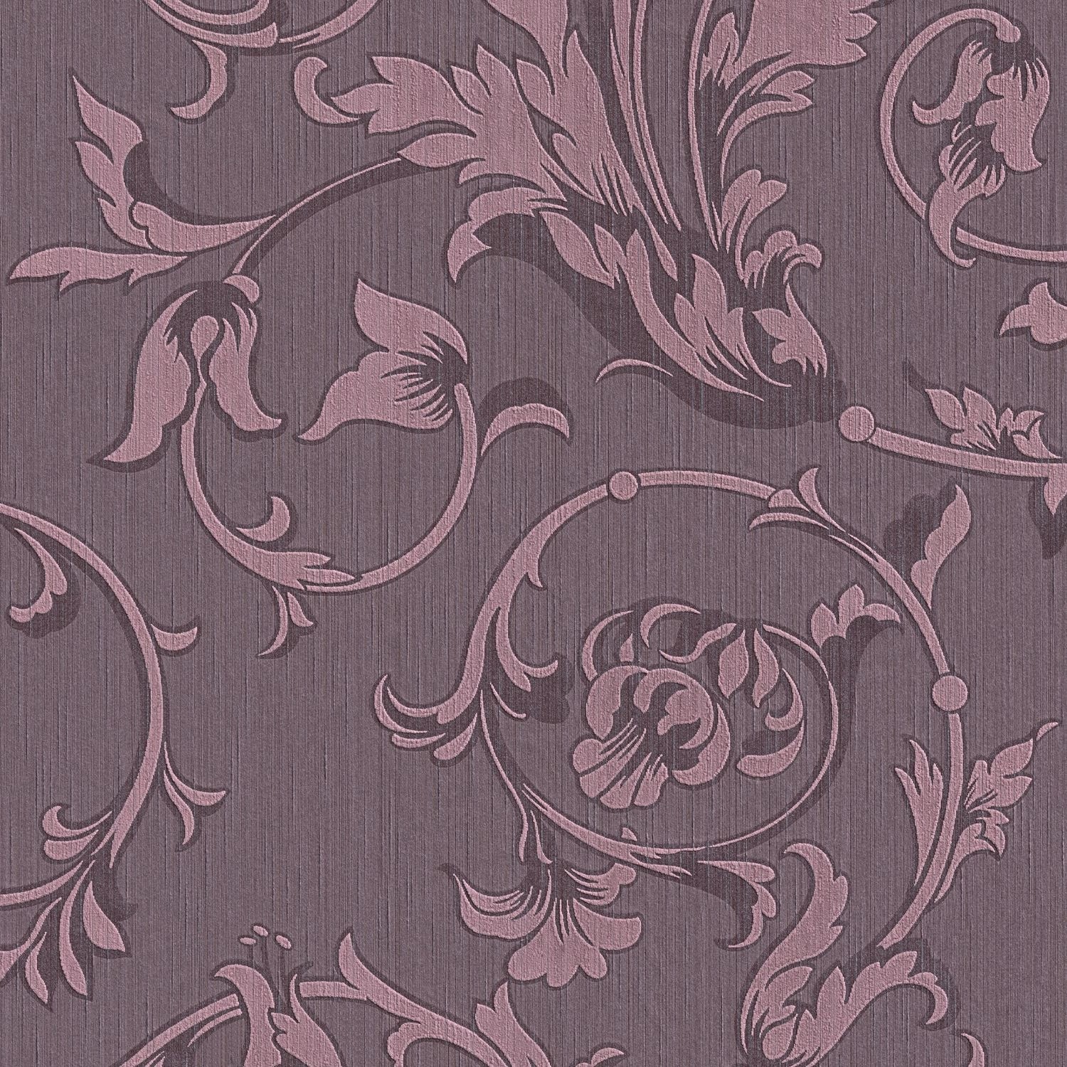 PROFHOME 956335-GU Textiloptik Tapete Blumen Matt Violett 0,53 m x 10,05 m günstig online kaufen