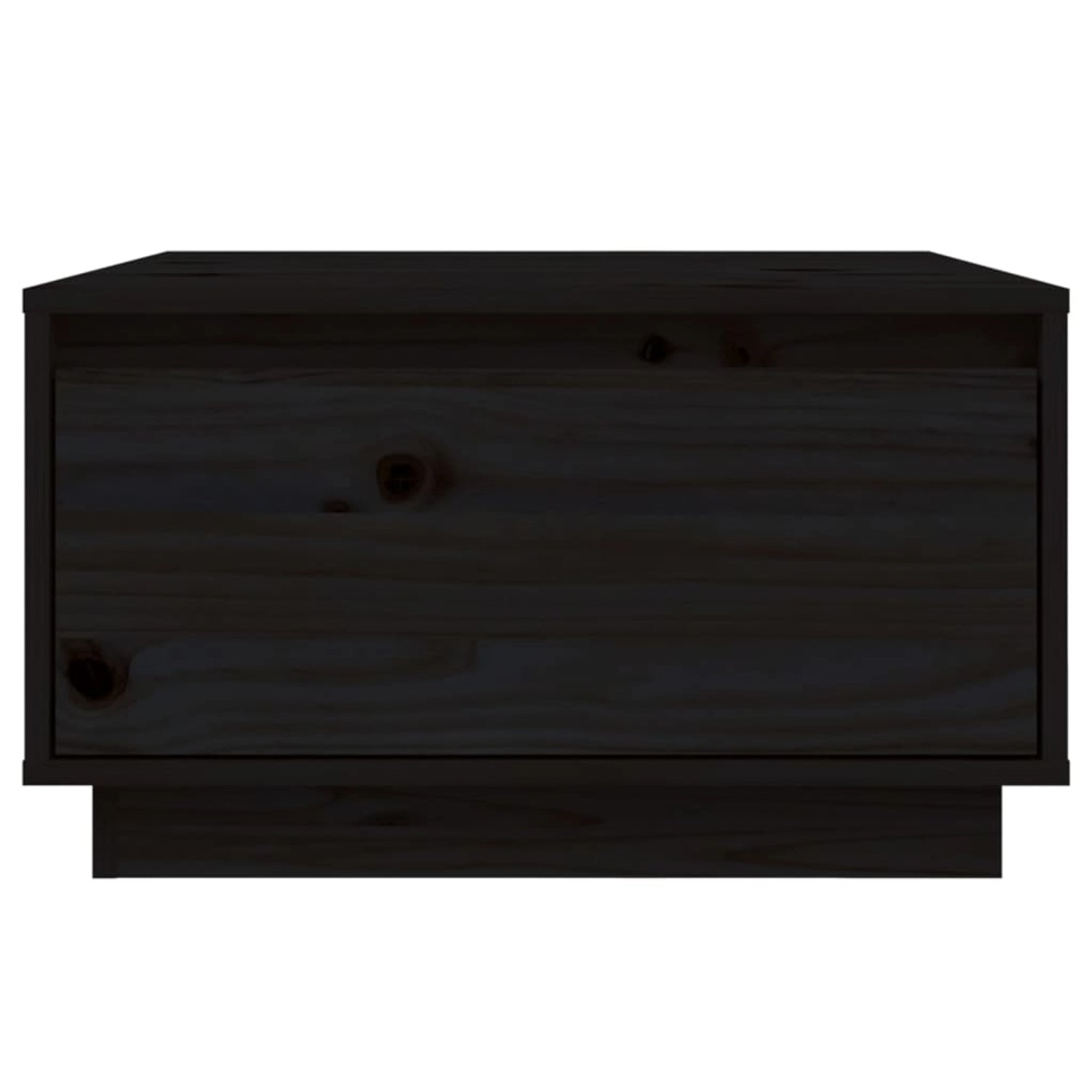 Schwarzer vidaXL Couchtisch aus Kiefernholz, 55x56x32 cm. Tisch mit Schublade.