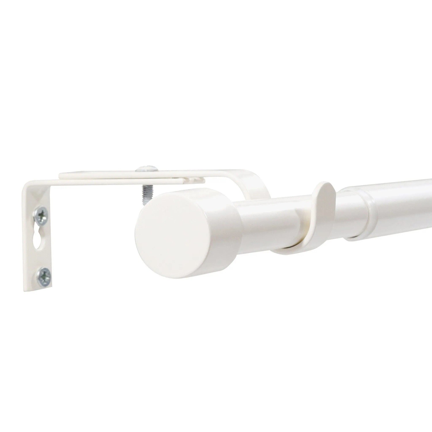 Deco-Raum Gardinenstangen Set Ausziehbar 1-Lauf Kappe Flexa Ø 16/19 mm 70-120cm Weiß