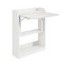 SoBuy Klappbarer Schreibtisch FWT92-W, weiß, mit ausgeklappter Tischplatte und Regalfächern.
