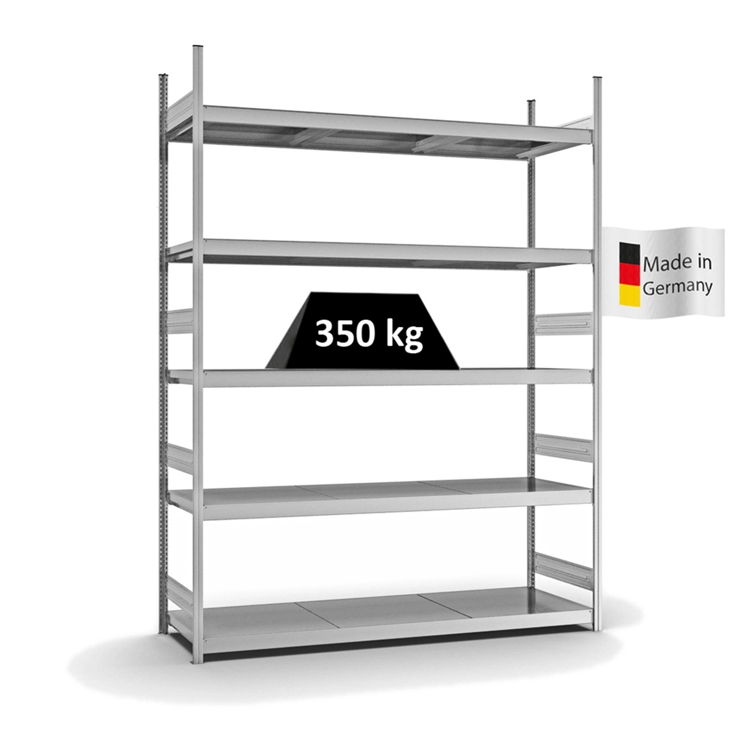 PROREGAL Weitspannregal Stecksystem T-Profil Grundregal HxBxT 300x225x60 cm günstig online kaufen