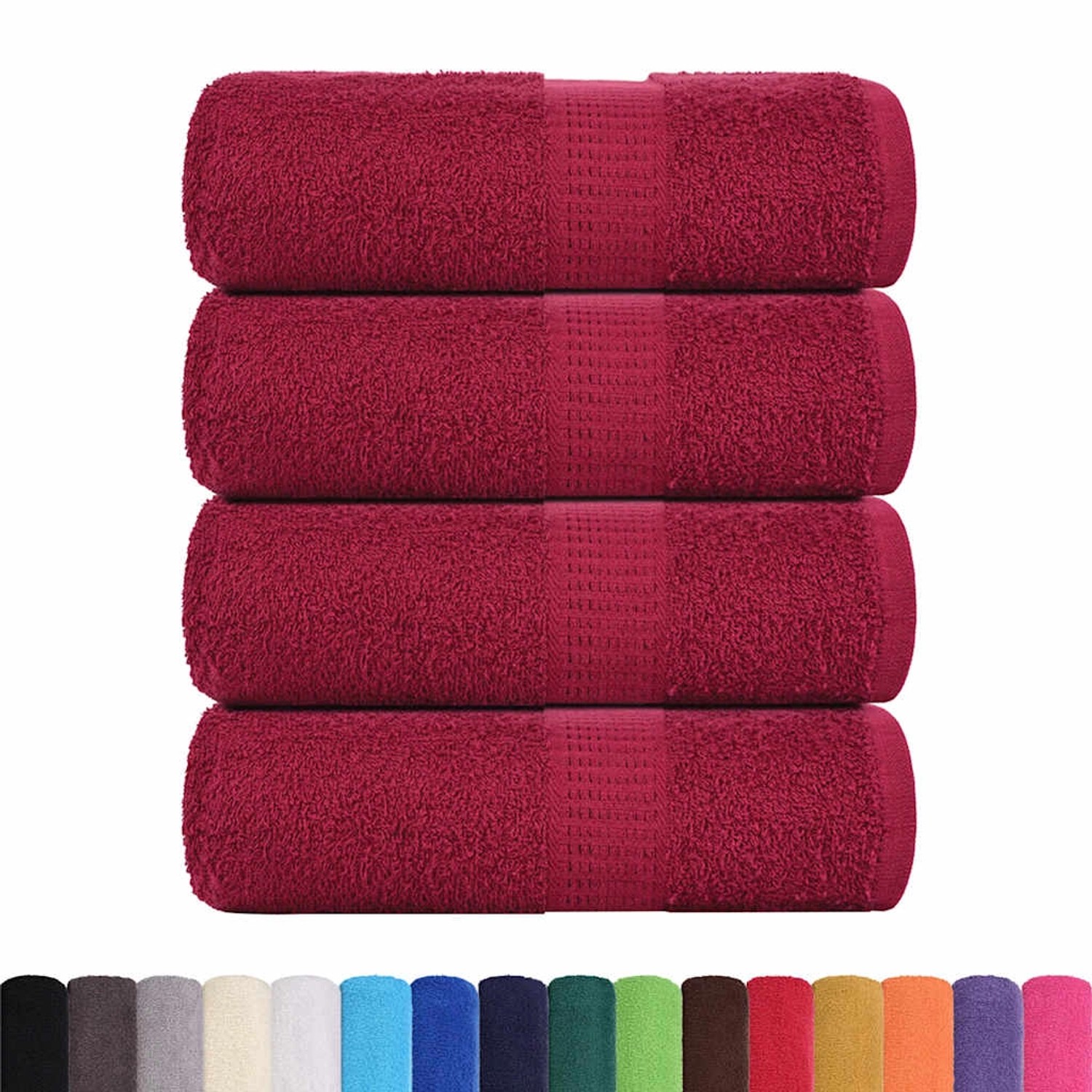vidaXL Waschhandtücher 4-Tlg FROGN Bordeaux 30x30 cm 100% Baumwolle 136729 günstig online kaufen
