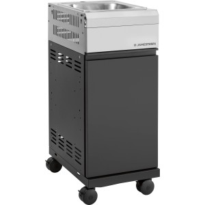 Jamestown Spülenschrank Modul für KNOX Outdoorküche, schwarzer Unterschrank mit Edelstahlspüle und Rollen.