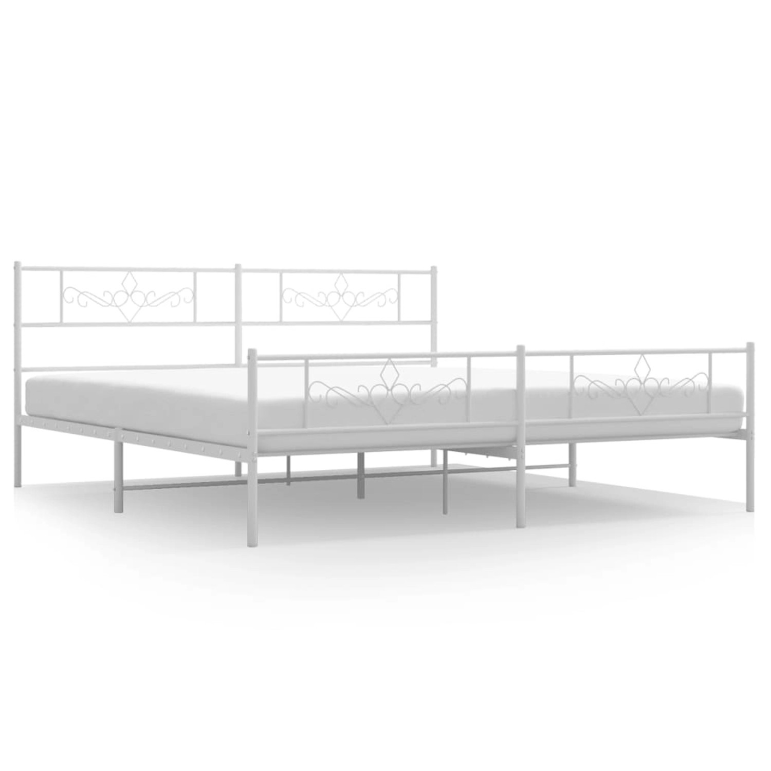 vidaXL Bettgestell mit Kopf- und Fußteil Metall Weiß 183x213 cm Modell 1018 günstig online kaufen