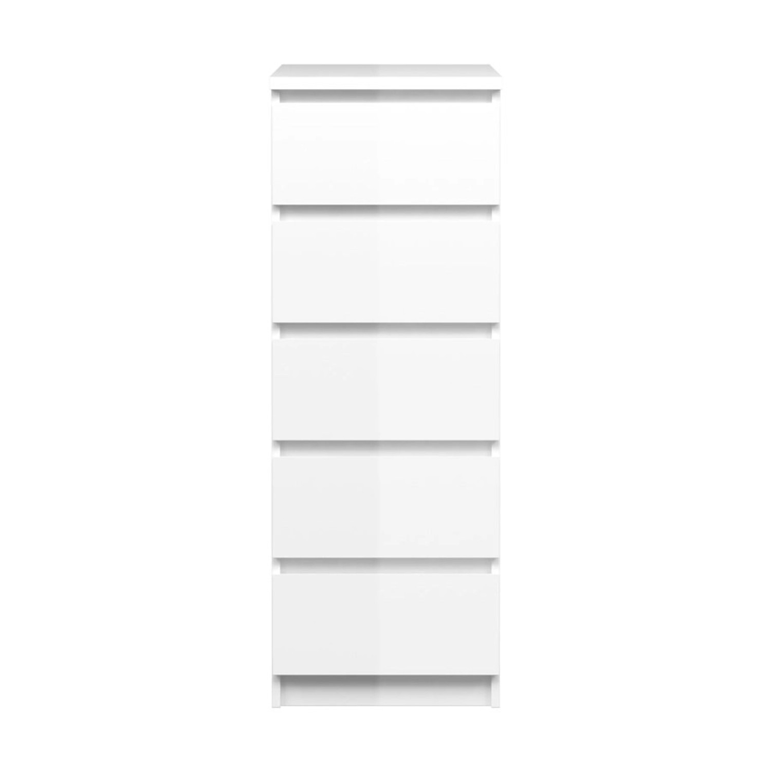 ebuy24 Nada Kommode Schmal 5 Schubladen Weiss Hochglanz günstig online kaufen