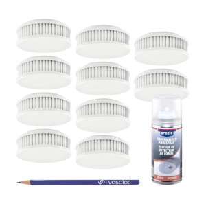 10 weiße Pyrexx Rauchmelder mit Magnethalterung, Prüfspray und Bleistift. Rauchwarnmelder 10er Set.