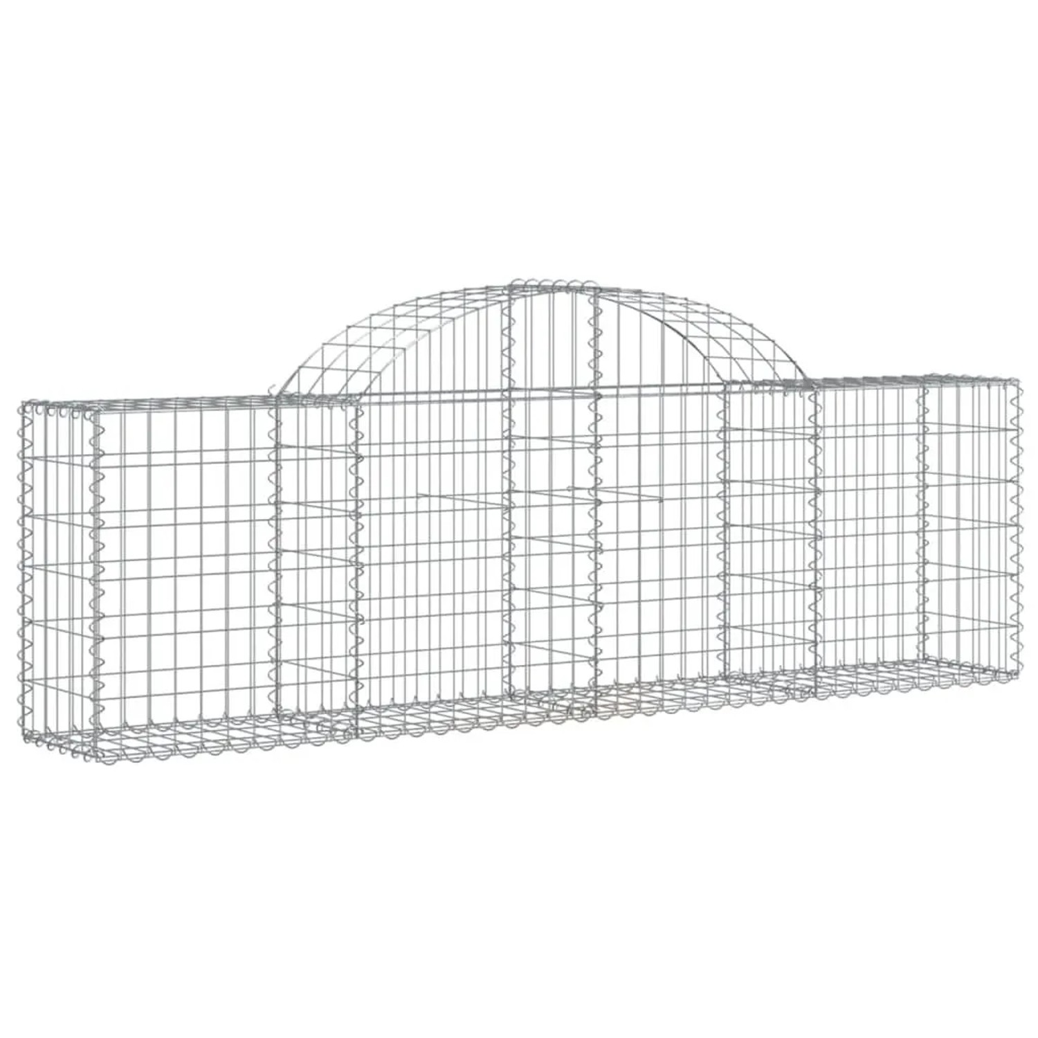 vidaXL Gabionen mit Hochbogen 2 Stk 200x30x60/80 cm Verzinktes Eisen 3146068