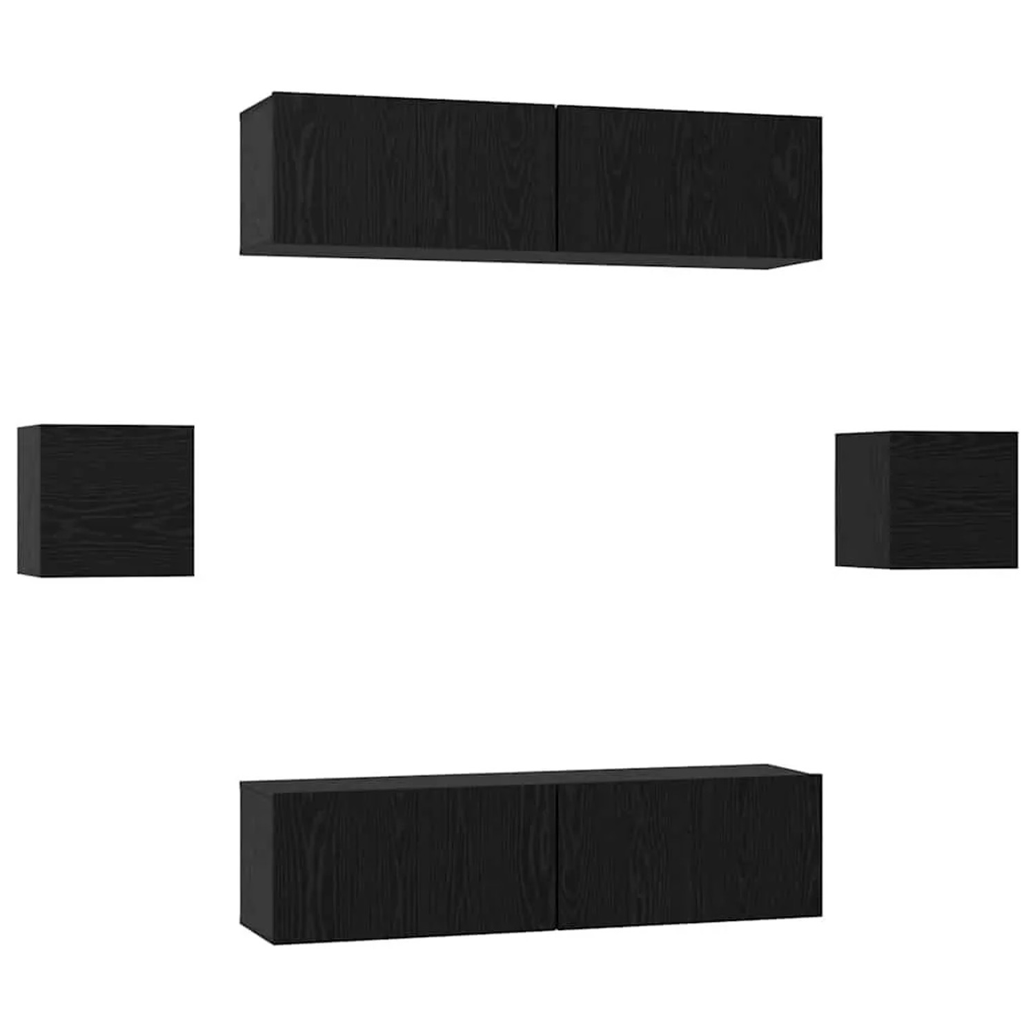 vidaXL TV-Schrankset 6-Tlg Schwarz Eichen-Optik Holzwerkstoff 3393400