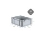 Graue PROREGAL Eurobox 17x30x40 cm, 16 Liter, mit Griffen. Ideal zur Aufbewahrung und Lagerung.