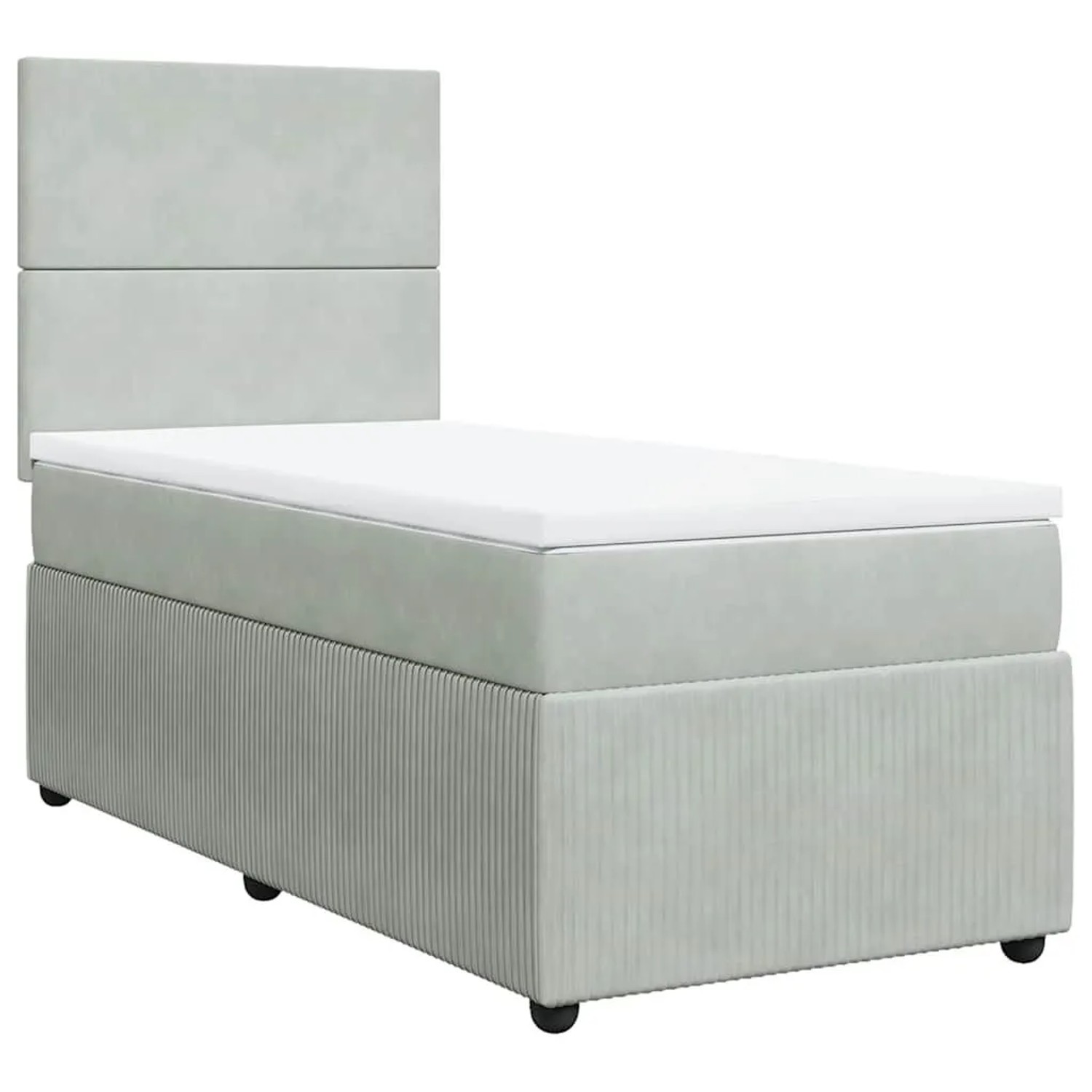 vidaXL Boxspringbett mit Matratze Hellgrau 100x200 cm Samt 3294556 günstig online kaufen