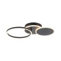 Moderne LED-Deckenleuchte Sevent von Just Light, schwarz, mit schwenkbarem Ring.
