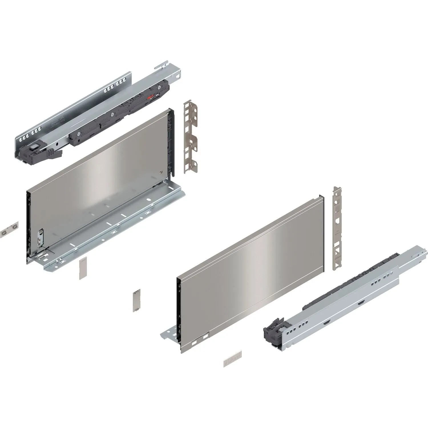 Blum Legrabox Pure Set Höhe C Tip-On Vollauszug 400 mm 40 kg Inox 1 Paar