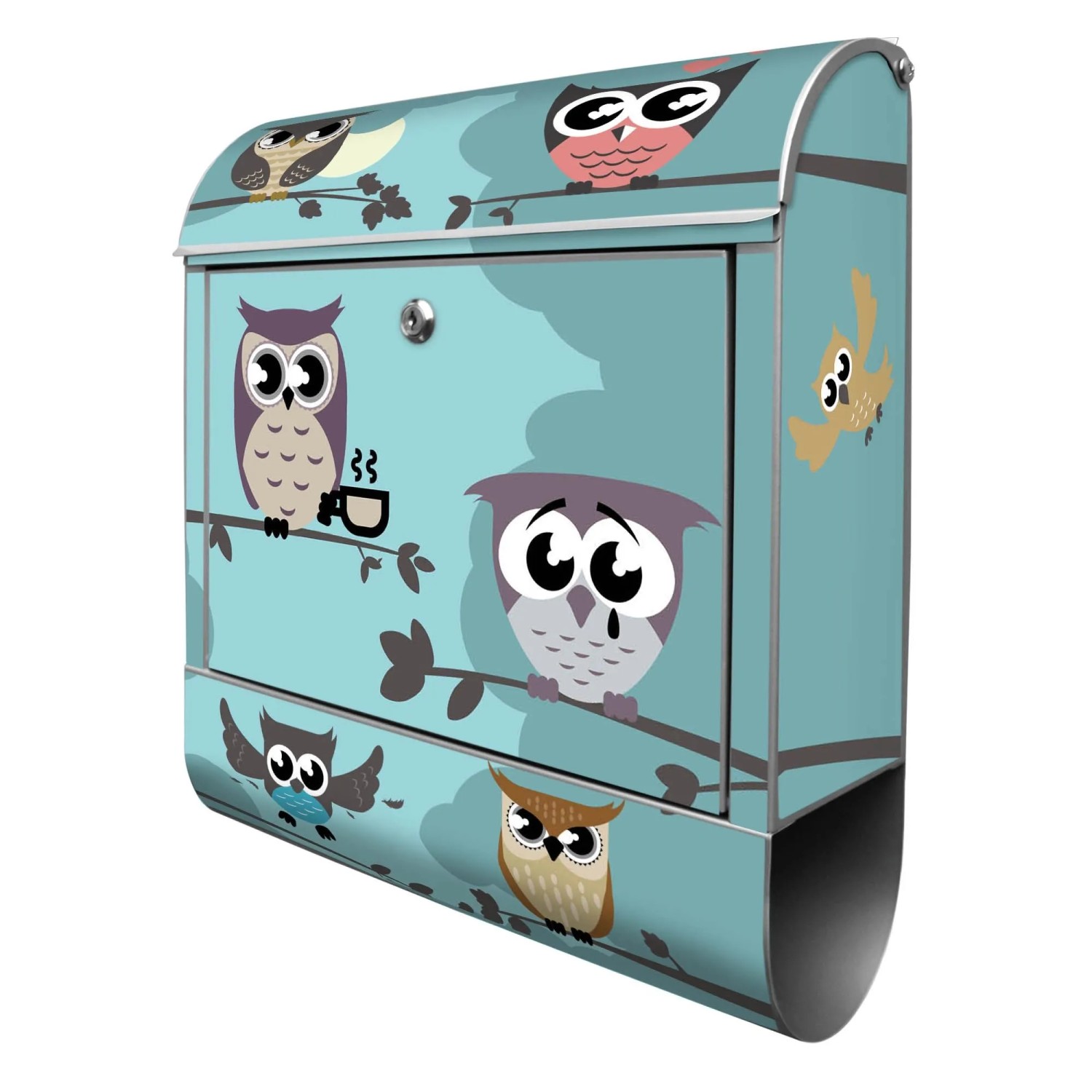 Banjado Design Briefkasten Silber Pulverbeschichtet 39x47x14cm 2 Schlüssel günstig online kaufen