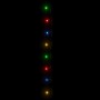 Mehrfarbige LED-Lichterkette, 60 m lang, für Außen, mit dunklem Kabel.