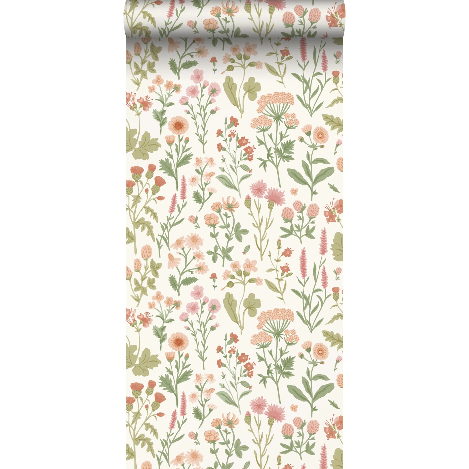 Sanders & Sanders Tapete Feldblumen Grün 50 x 900 cm günstig online kaufen