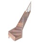 StarWood Treppe Rhodos Buche, gewendelt, mit Edelstahlgeländer und Setzstufen.