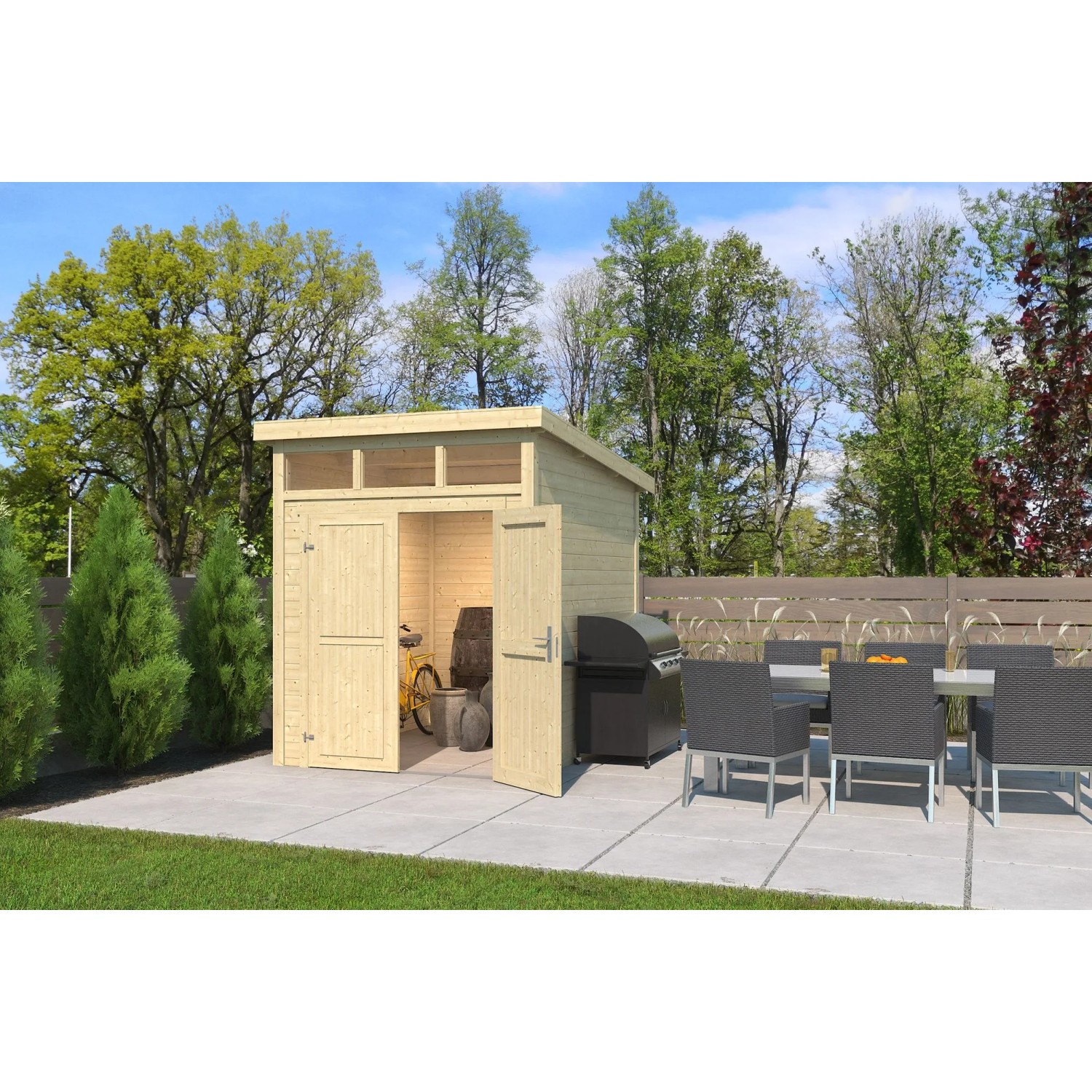 Lasita Gartenhaus Kibo 2 Natur/Unbehandelt 200 cm x 250 cm