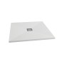 Schulte Duschwanne ExpressPlus, quadratisch, 80x80 cm, Mineralguss, weiß mit Ablauf