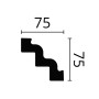 NOEL & MARQUET NMC ST3 Eckleiste, Zierleiste, Stuckleiste, 7,5x7,5cm, Weiß
