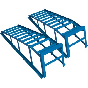 Cartrend Auffahrrampen Paar, Stahl, blau, für Reifen bis 225mm, Tragkraft 2t je Paar.