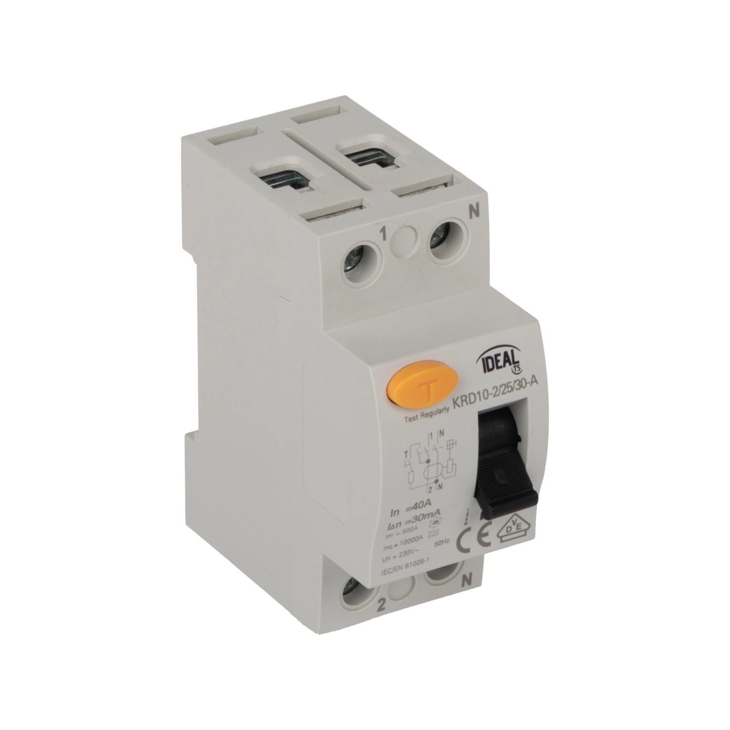 Kanlux Fehlerstromschutzschalter FI-Schalter 2P KRD10-2/25/30-A