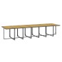 Graue vidaXL Garten-Essgruppe, 19-teilig, mit Tisch aus Polyrattan und Stahl, ideal für den Garten.