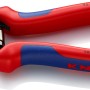 Knipex Drahtseilschere mit rot-blauen Griffen, geeignet für Drahtseile bis Ø 4 mm und Kabel bis Ø 6 mm.