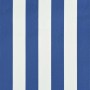 Detailansicht des blau-weiß gestreiften Stoffes der vidaXL Einziehbaren Markise. Robuster Sonnenschutz.