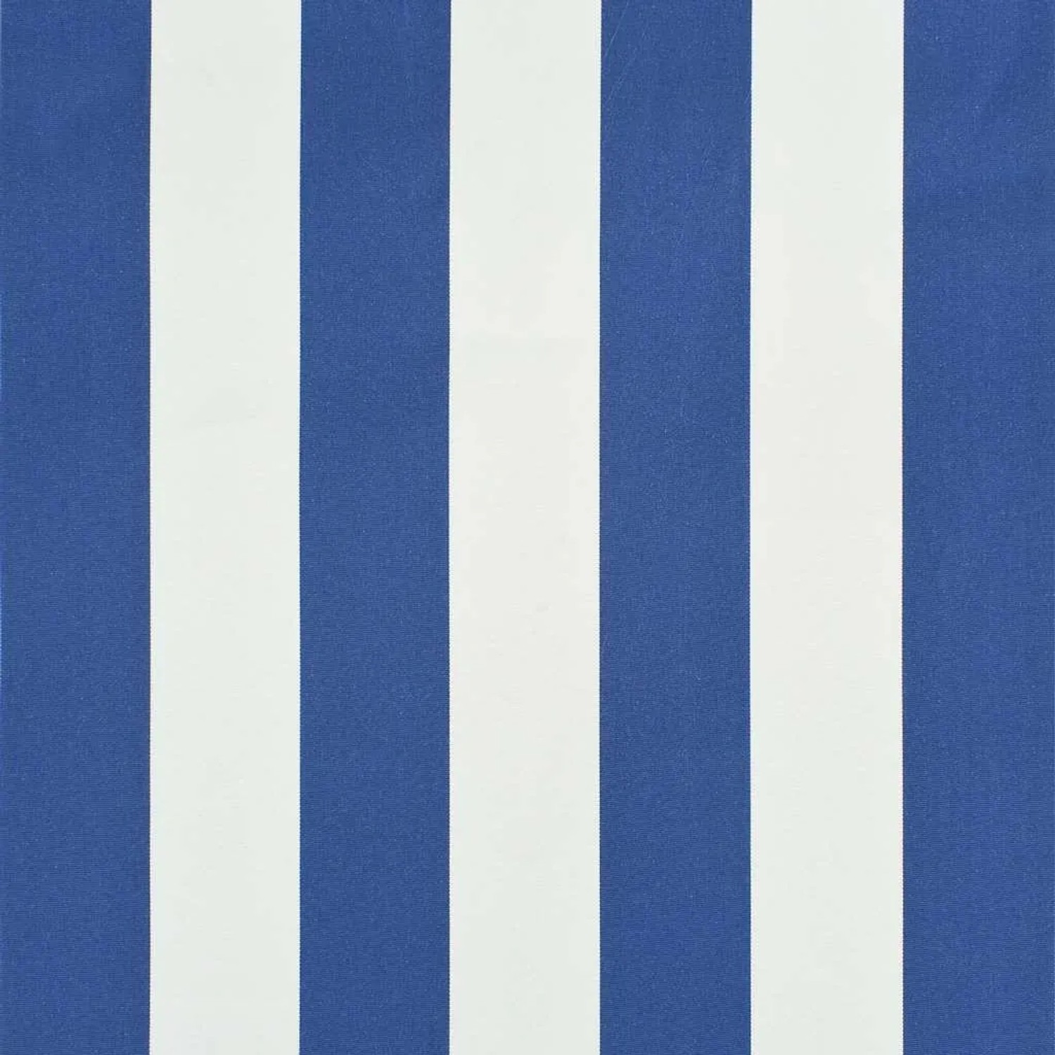 Detailansicht des blau-weiß gestreiften Stoffes der vidaXL Einziehbaren Markise. Robuster Sonnenschutz.