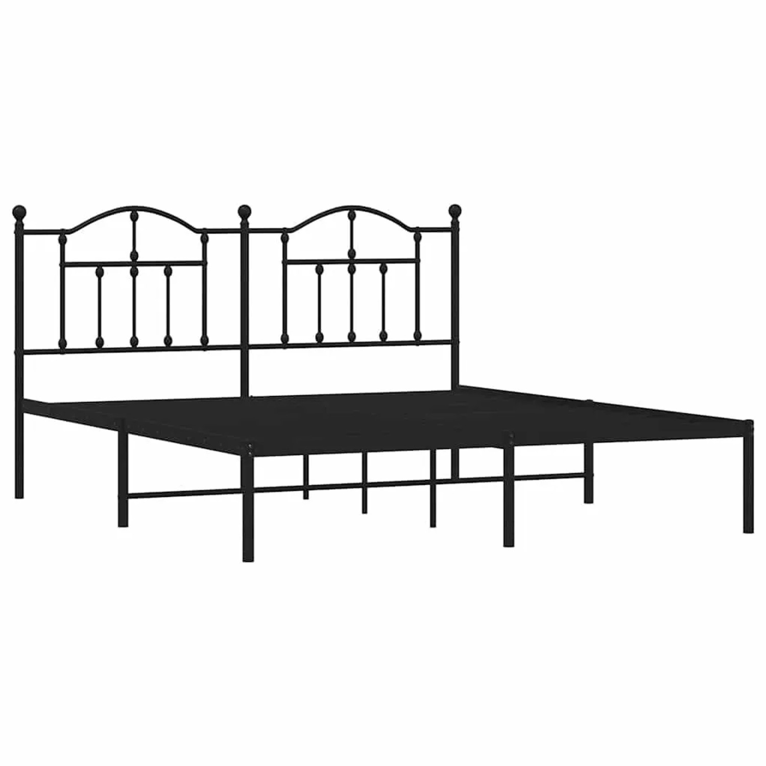 vidaXL Bettgestell mit Kopfteil Metall Schwarz 183x213 cm 353444 günstig online kaufen