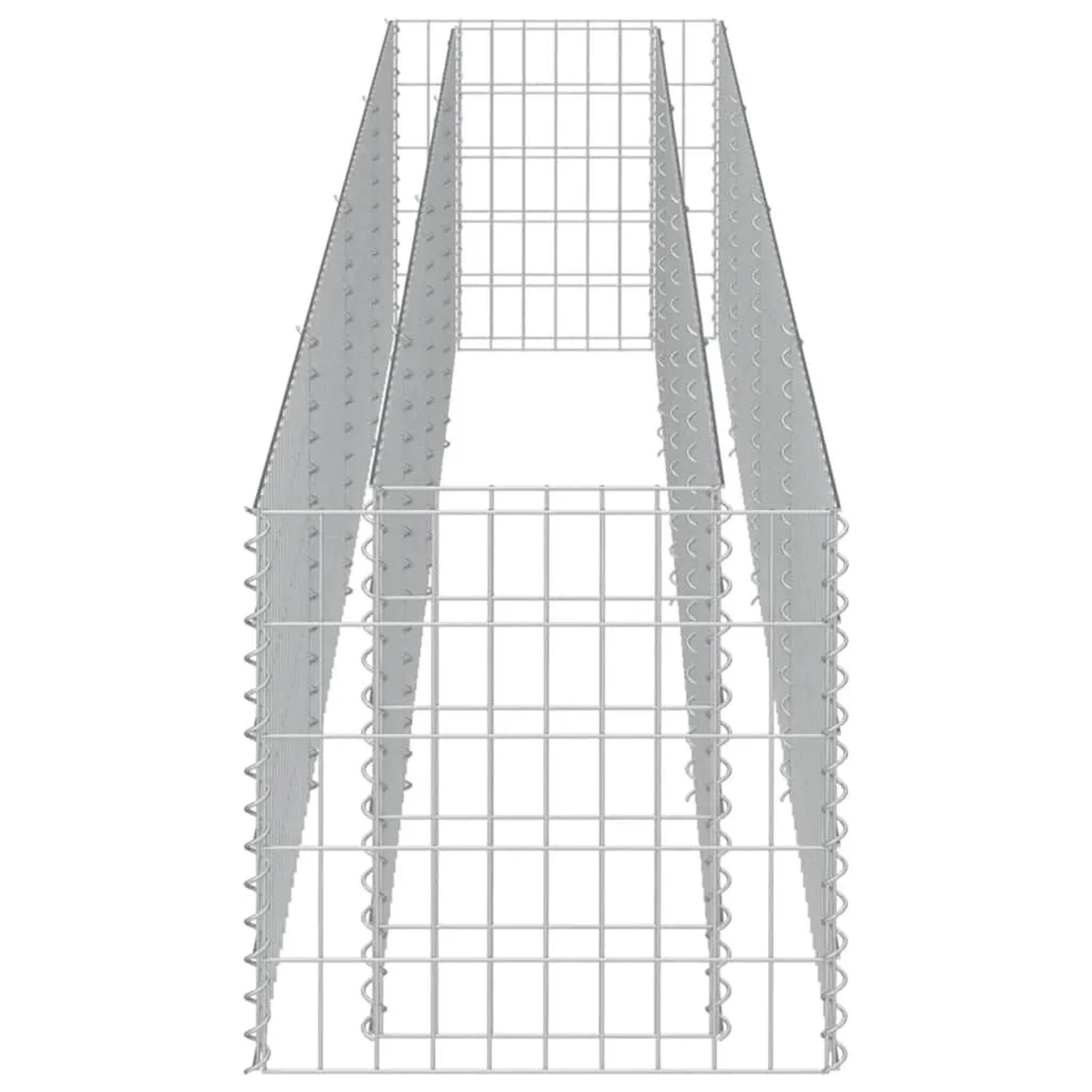 Leere Furnicato Gabione, verzinkt, 360x50x50 cm, für Hochbeet oder Gartengestaltung.