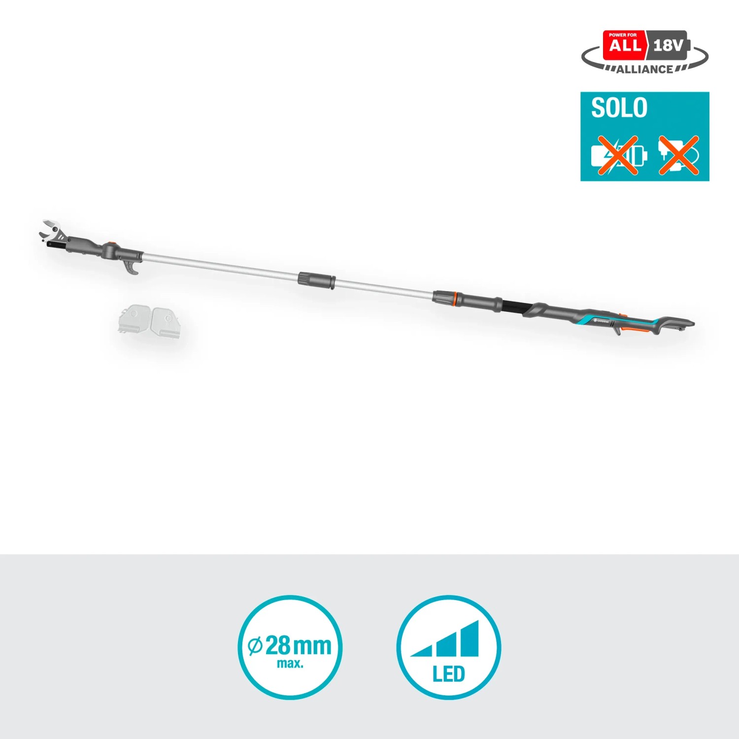 Gardena Akku-Teleskop-Baumschere HighCut 250/18V P4A solo, ohne Akku/Ladegerät.