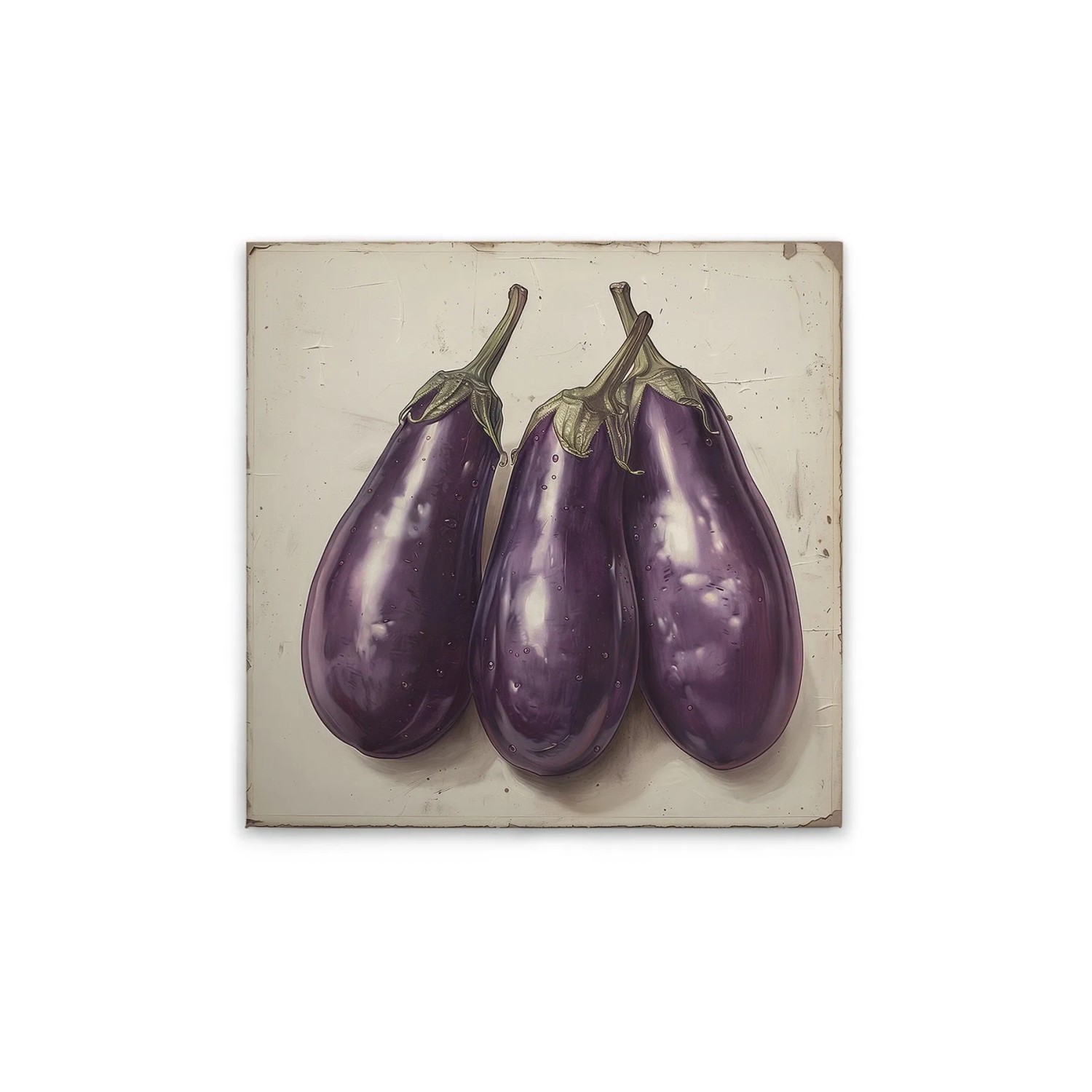 Tadessi Leinwandbild - M1-No.51830 - Küchenmotiv Aubergine - 30 x 30 cm - Quadratisch